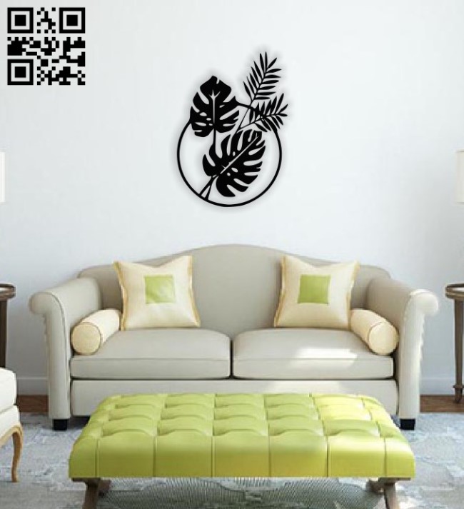 Leafs wall decor E0014512 file cdr and dxf free vector download for laser cut plasma