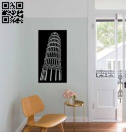 Leaning Tower of Pisa wall decor E0014783 file cdr and dxf free vector download for laser cut plasma