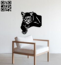 Lioness wall decor E0014714 file cdr and dxf free vector download for laser cut plasma