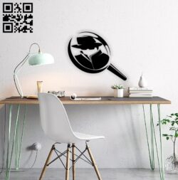 Magnifying glass wall decor E0014786 file cdr and dxf free vector download for laser cut plasma