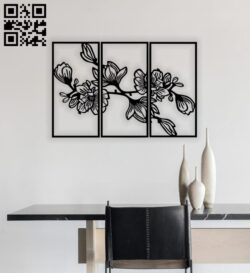 Magnolia wall decor E0014654 file cdr and dxf free vector download for laser cut plasma