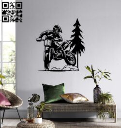 Motorcycle wall decor E0014790 file cdr and dxf free vector download for laser cut plasma