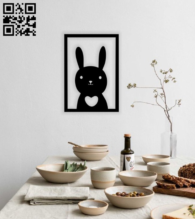 Rabbit wall decor E0014788 file cdr and dxf free vector download for laser cut plasma