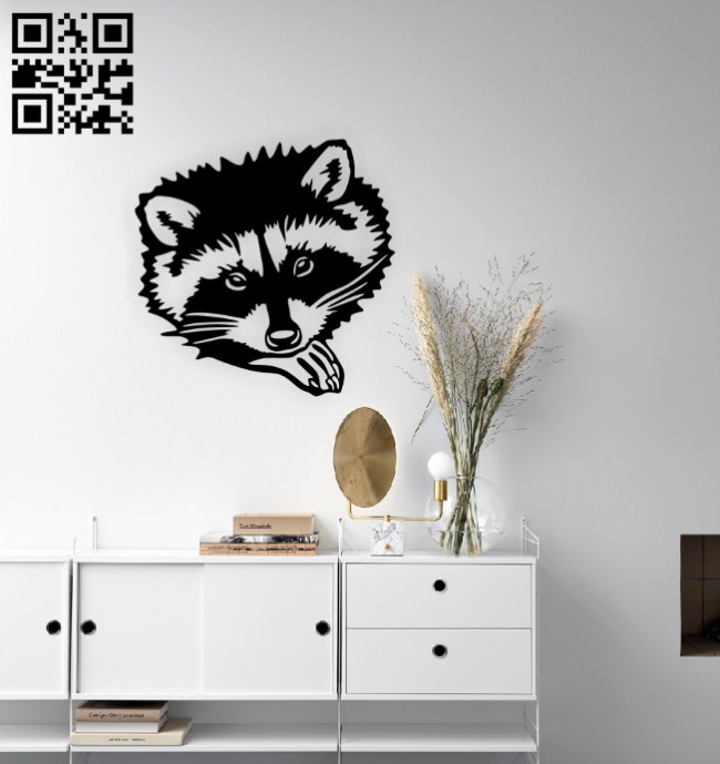 Raccoon wall decor E0014850 file cdr and dxf free vector download for ...