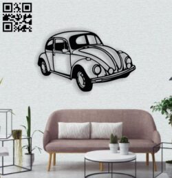 Retro car wall decor E0014525 file cdr and dxf free vector download for laser cut plasma