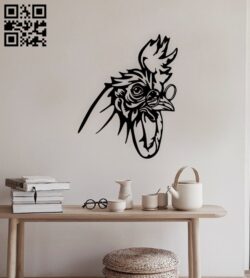 Rooster wall decor E0014815 file cdr and dxf free vector download for laser cut plasma