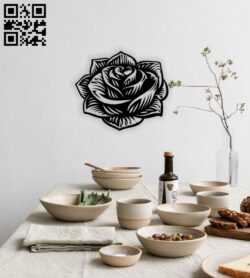 Rose wall decor E0014605 file cdr and dxf free vector download for laser cut plasma
