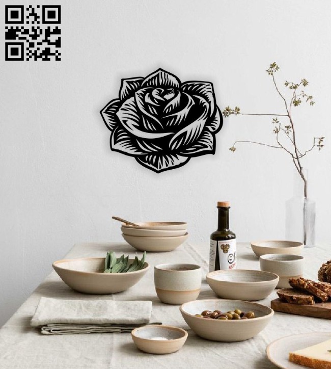 Rose wall decor E0014605 file cdr and dxf free vector download for laser cut plasma