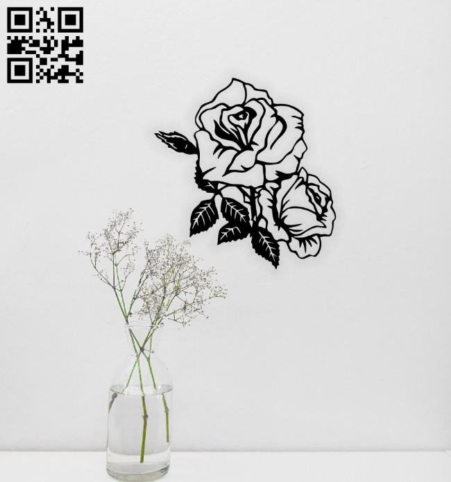 Rose wall decor E0014712 file cdr and dxf free vector download for laser cut plasma
