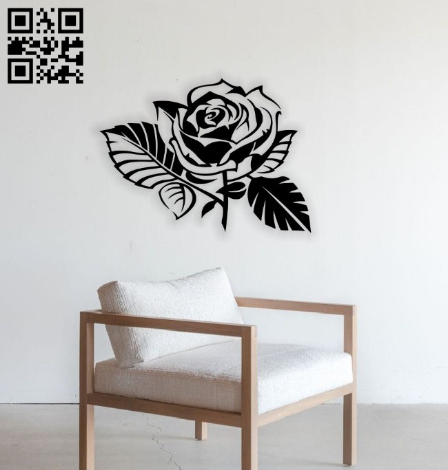 Rose wall decor E0014803 file cdr and dxf free vector download for laser cut plasma