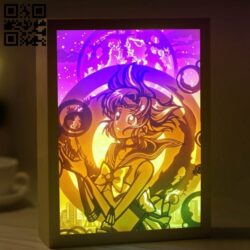 Sailor moon light box E0014773 file cdr and dxf free vector download for laser cut
