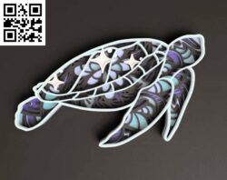 Sea turtle E0014658 file cdr and dxf free vector download for laser cut