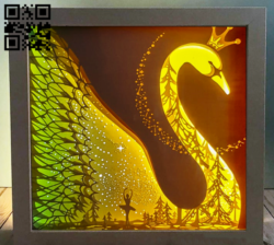 Swan light box E0014572 file cdr and dxf free vector download for laser cut