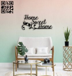 Sweet home wall decor E0014511 file cdr and dxf free vector download for laser cut plasma