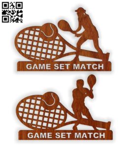 Tennis trophy E0014757 file cdr and dxf free vector download for laser cut