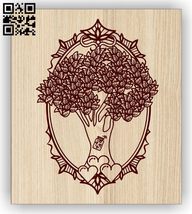 Tree E0014596 file cdr and dxf free vector download for laser engraving machine
