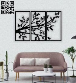 Tree wall decor E0014744 file cdr and dxf free vector download for laser cut plasma