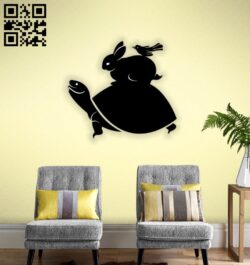 Turtle rabbit bird wall decor E0014551 file cdr and dxf free vector download for laser cut plasma