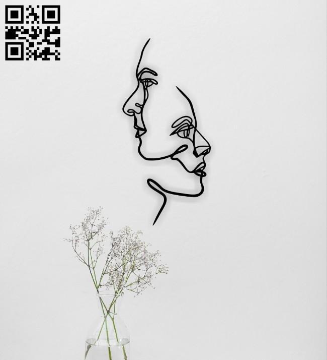 Two faces wall decor E0014862 file cdr and dxf free vector download for laser cut plasma