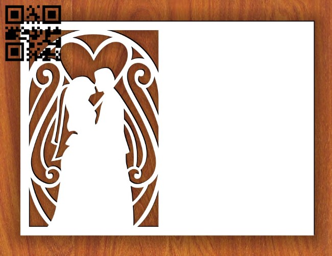 Wedding card E0014631 file cdr and dxf free vector download for laser cut