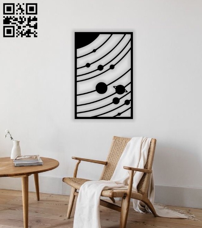 Solar System wall decor E0014491 file cdr and dxf free vector download for laser cut plasma