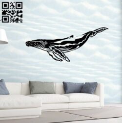 Whale wall decor E0014523 file cdr and dxf free vector download for laser cut plasma