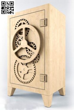 Wooden safe E0014798 file cdr and dxf free vector download for laser cut