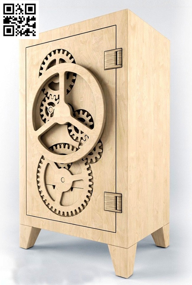Wooden safe E0014798 file cdr and dxf free vector download for laser cut