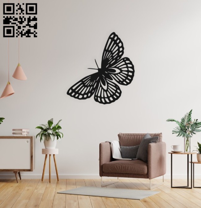 Butterfly wall decor E0014956 file cdr and dxf free vector download for laser cut plasma