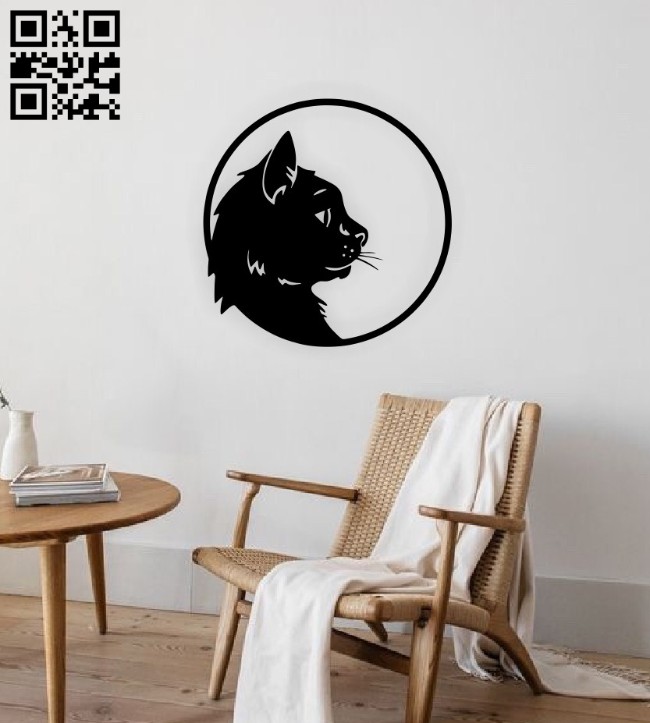 Cat wall decor E0015082 file cdr and dxf free vector download for laser cut plasma