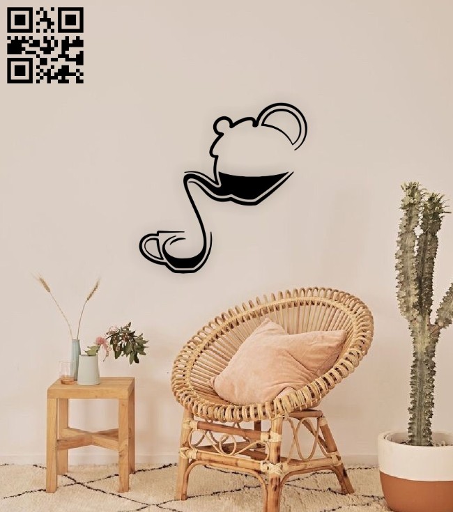Ceremony teapot wall decor E0015060 file cdr and dxf free vector download for laser cut plasma