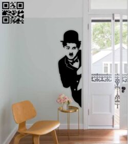 Charles Chaplin wall decor E0014894 file cdr and dxf free vector download for laser cut plasma
