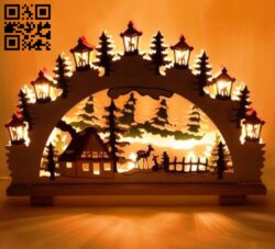 Christmas light E0014863 file cdr and dxf free vector download for laser cut