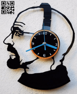 Clock headset E0014934 file cdr and dxf free vector download for laser cut