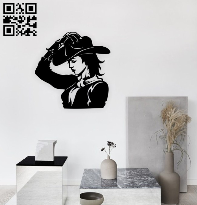 Cowgirl E0014940 file cdr and dxf free vector download for laser engraving machine