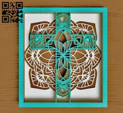 Cross in frame E0014974 file cdr and dxf free vector download for laser cut