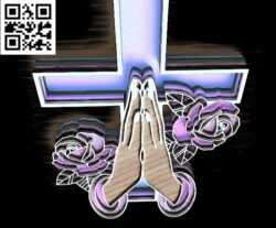 Cross with hand E0014931 file cdr and dxf free vector download for laser cut plasma