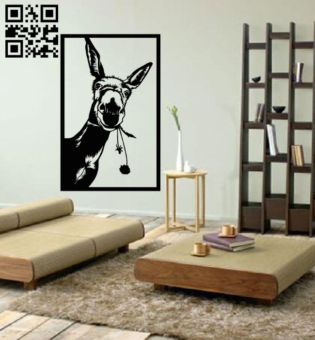 Donkey wall decor E0014921 file cdr and dxf free vector download for laser cut plasma