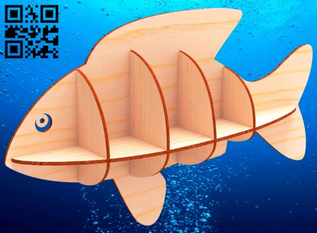 Fish shelf E0015078 file cdr and dxf free vector download for laser cut