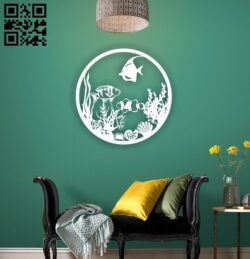 Fishes wall decor E0014916 file cdr and dxf free vector download for laser cut plasma