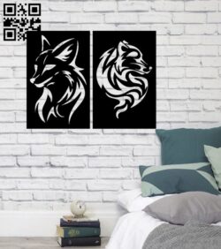 Fox wall decor E0014909 file cdr and dxf free vector download for laser cut plasma