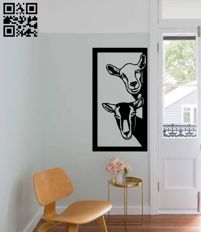 Goats wall decor E0014904 file cdr and dxf free vector download for laser cut plasma