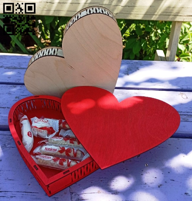 Heart box E0014932 file cdr and dxf free vector download for laser cut