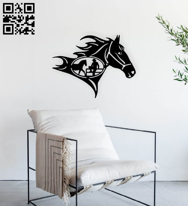 Horse head E0014967 file cdr and dxf free vector download for laser cut plasma