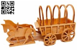 Horse wagon E0015009 file cdr and dxf free vector download for laser cut