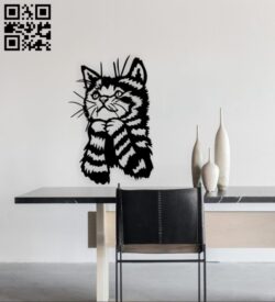 Kitten wall decor E0015021 file cdr and dxf free vector download for laser cut plasma
