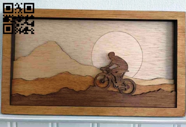 Layered biker E0014865 file cdr and dxf free vector download for laser cut