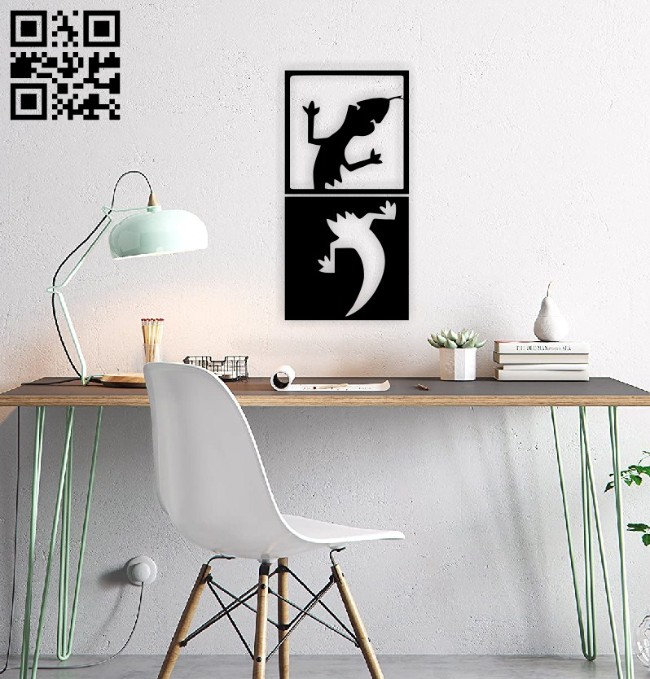 Lizard wall decor E0014876 file cdr and dxf free vector download for laser cut plasma
