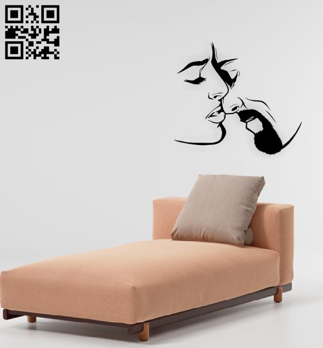 Love kiss wall decor E0015069 file cdr and dxf free vector download for laser cut plasma