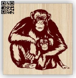 Monkey E0014884 file cdr and dxf free vector download for laser engraving machine